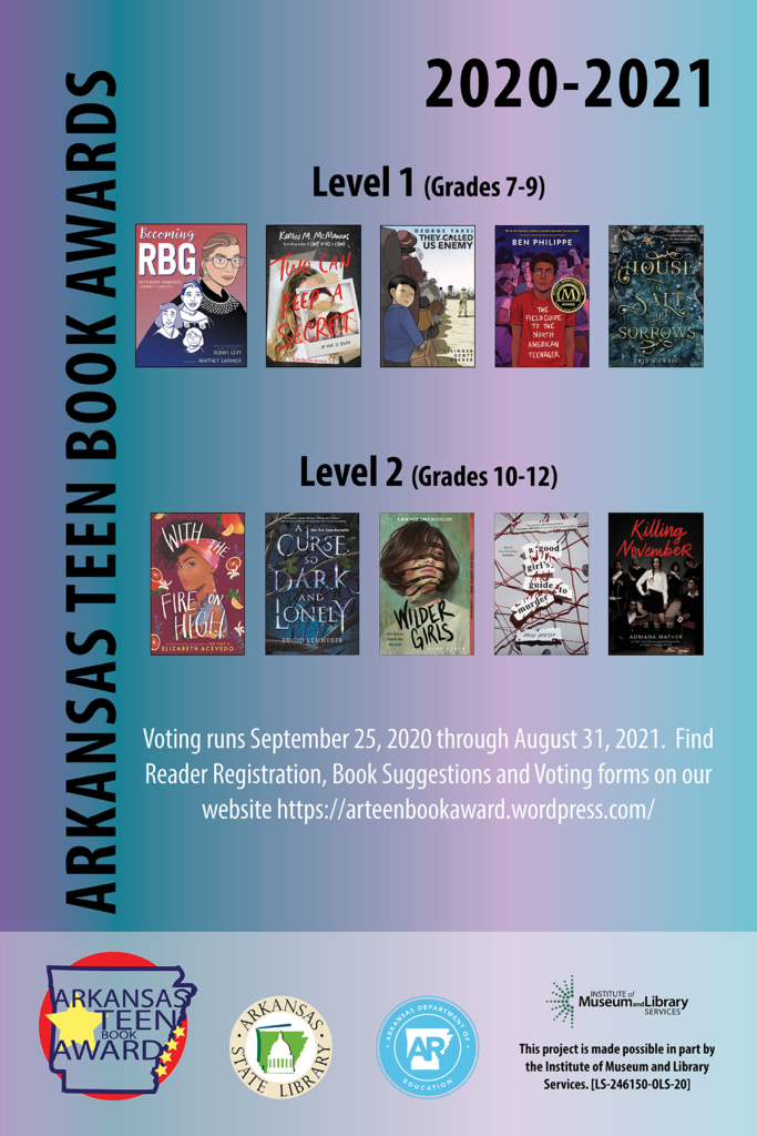 Arkansas Teen Book Award 2020-2021 Poster