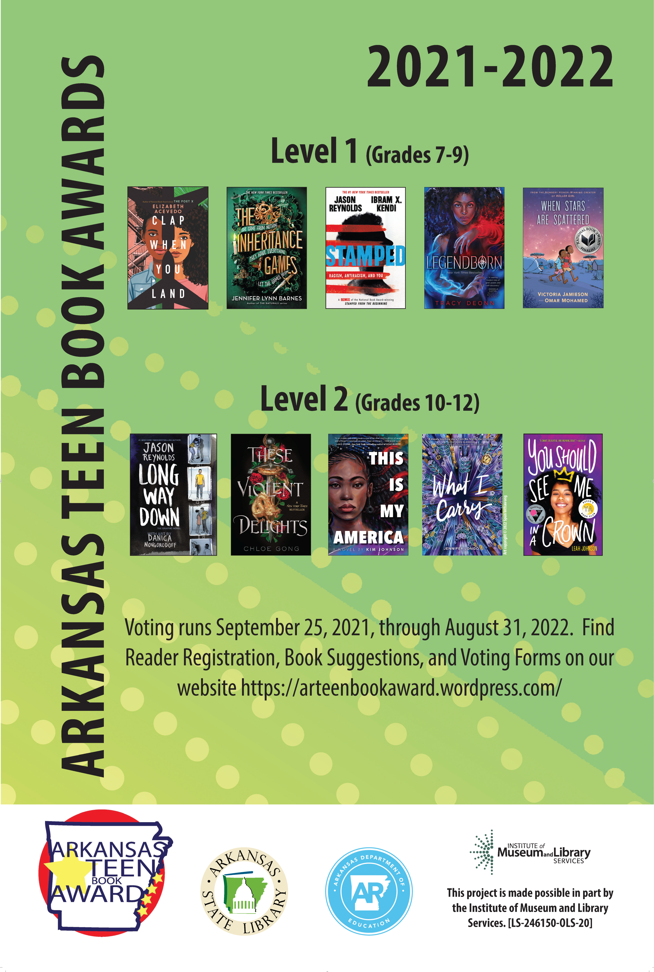 Arkansas Teen Book Award 2021-2022 Poster